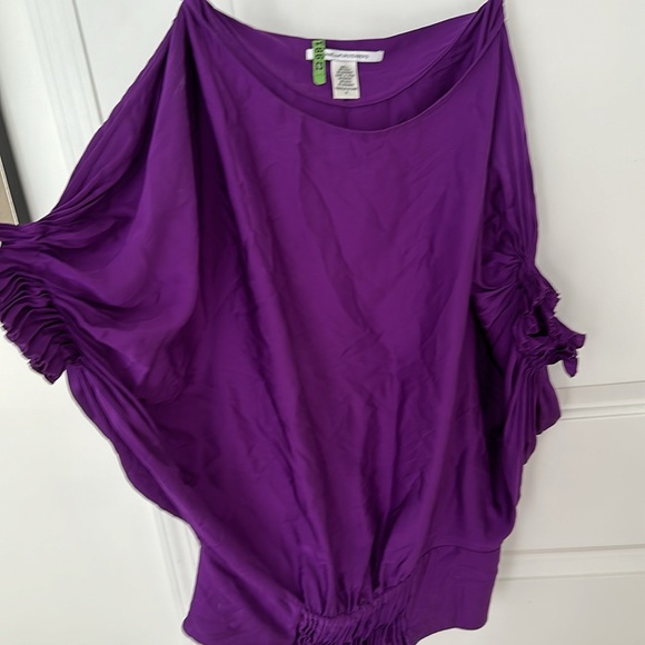 Diane von Furstenberg purple silk blouse - Picture 2 of 4